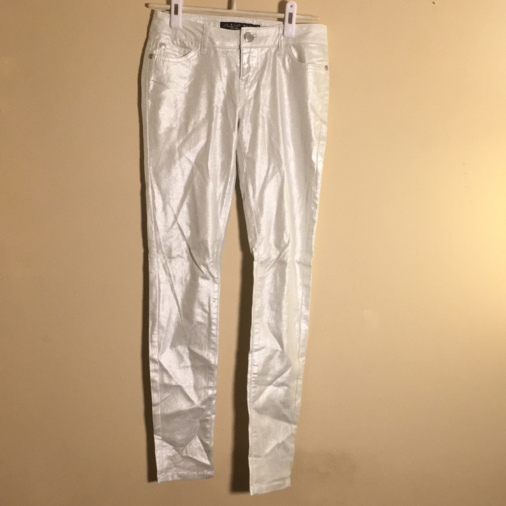 Metallic Skinny Pants-SIZE 1